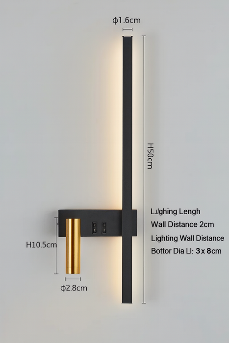 Nordic Modern LED Wall Lamp – Black & White Minimalist Design for Living Room & Bedroom - Samanta Factory