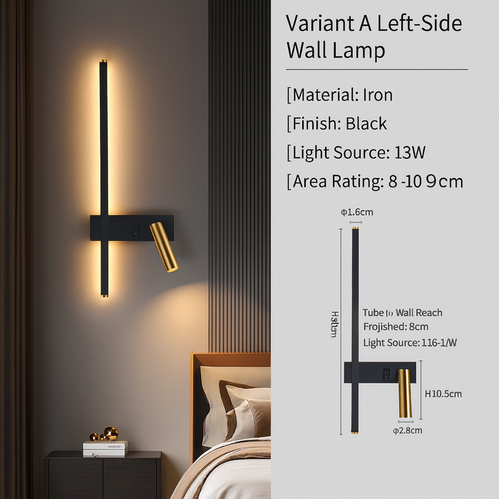 Nordic Modern LED Wall Lamp – Black & White Minimalist Design for Living Room & Bedroom - Samanta Factory