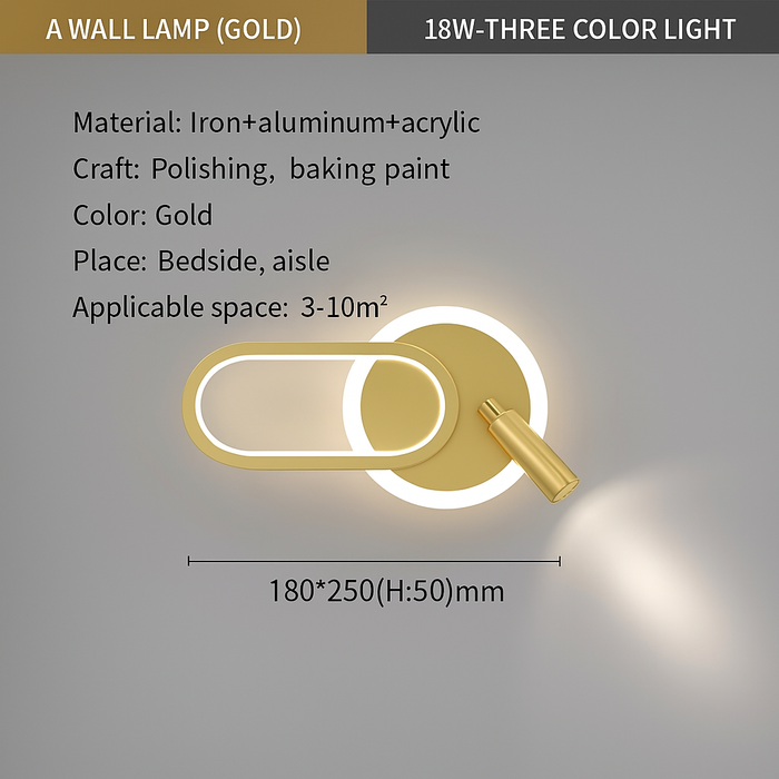 Bedside Lamp Modern Simple Creative Living Room Background Wall Stairwell Wall Lamp Nordic Network Red Corridor Wall Light - Samanta Factory