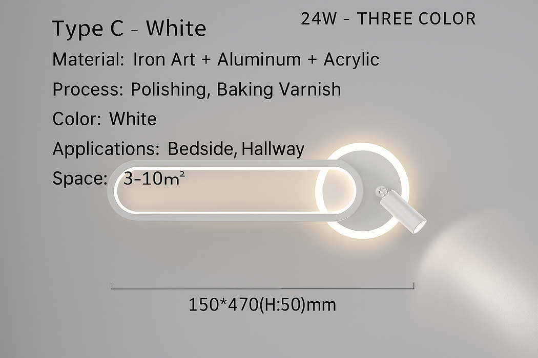 Bedside Lamp Modern Simple Creative Living Room Background Wall Stairwell Wall Lamp Nordic Network Red Corridor Wall Light - Samanta Factory