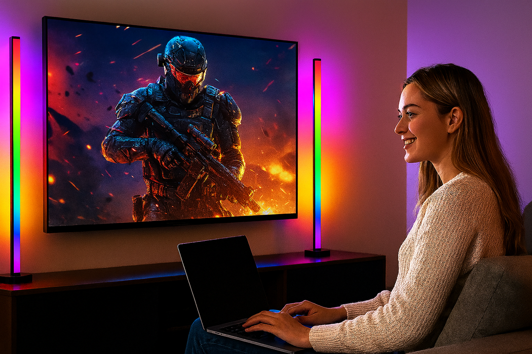 Floor Lamp – Smart RGB LED with Remote & App Control