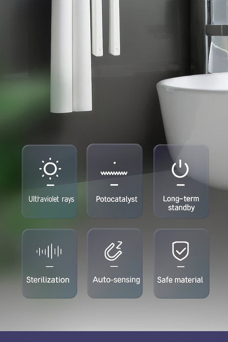 Smart LED UV Toothbrush Sanitizer & Holder – Wall-Mounted & Space-Saving Design - Samanta Factory