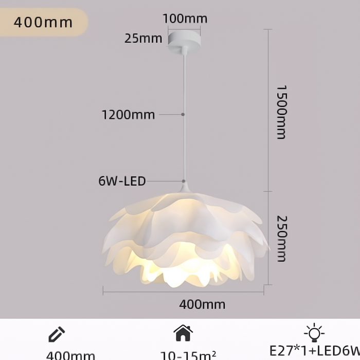 Nordic Pine Cone Pendant Light – White Hand-Knitted Metal Chandelier