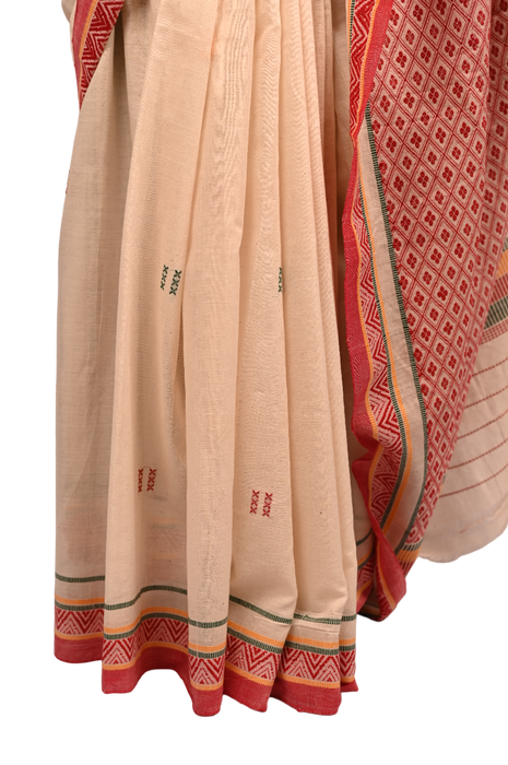 Habaspuri Saree – Traditional Handloom with Tribal & Temple Motifs