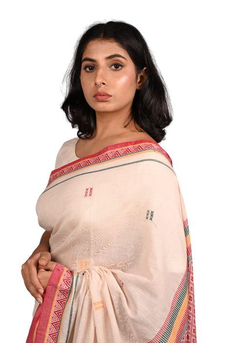 Habaspuri Saree – Traditional Handloom with Tribal & Temple Motifs