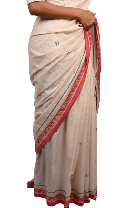 Habaspuri Saree – Traditional Handloom with Tribal & Temple Motifs