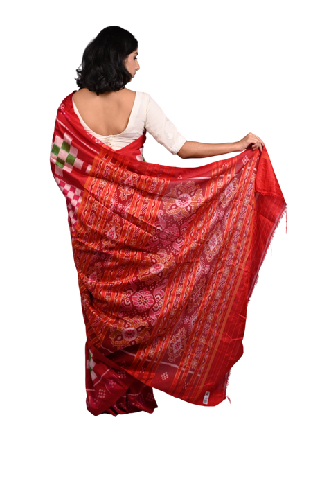 Khandua Silk Saree – Handwoven Ikat with Traditional Odisha Motifs