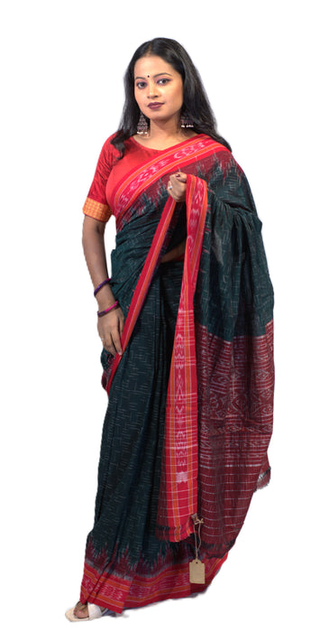 Khandua Cotton Saree – Traditional Odisha Handloom with Ikat Motifs