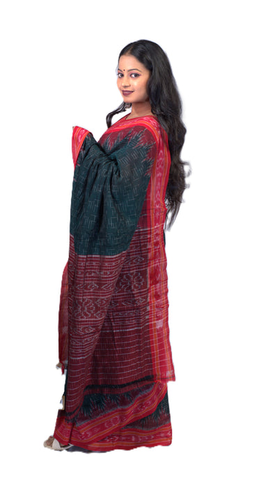 Khandua Cotton Saree – Traditional Odisha Handloom with Ikat Motifs