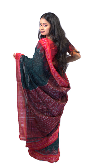Khandua Cotton Saree – Traditional Odisha Handloom with Ikat Motifs