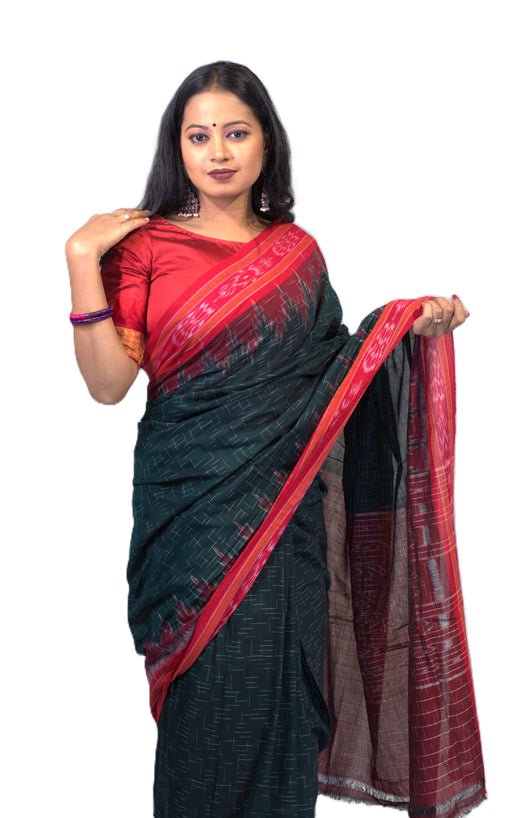 Khandua Cotton Saree handloom with Ikat motifs from Odisha
