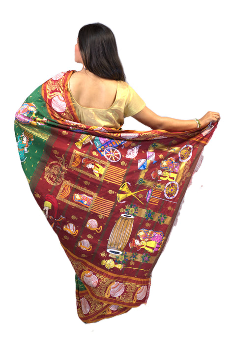 Pattachitra Saree – Hand-Painted Mythological & Cultural Art