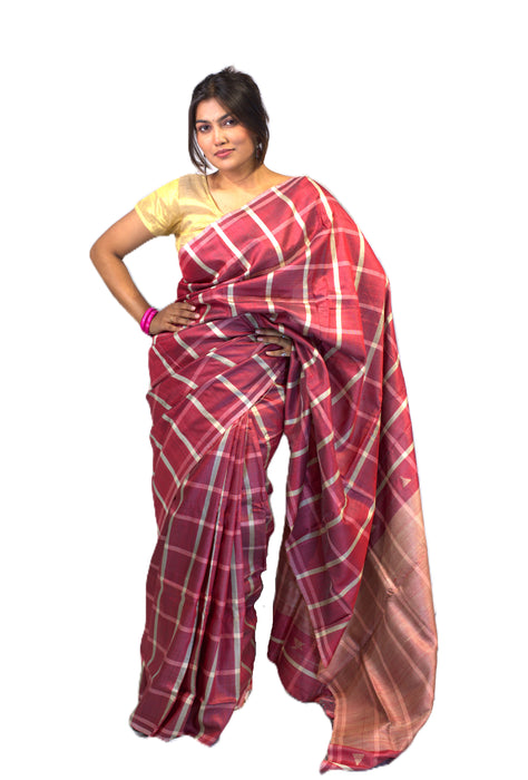 Tussar Silk Saree – Handwoven Wild Silk with Golden Sheen & Traditional Motifs