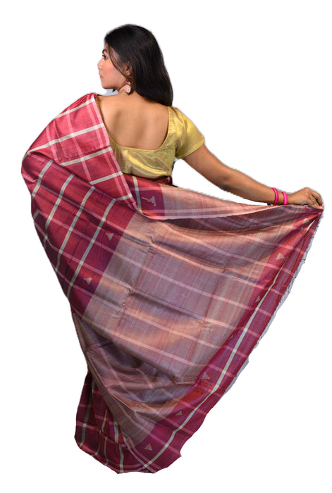 Tussar Silk Saree – Handwoven Wild Silk with Golden Sheen & Traditional Motifs