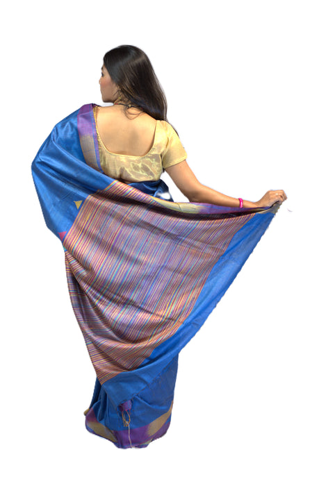 Tussar Silk Saree – Elegant Wild Silk with Golden Sheen and Traditional Motifs
