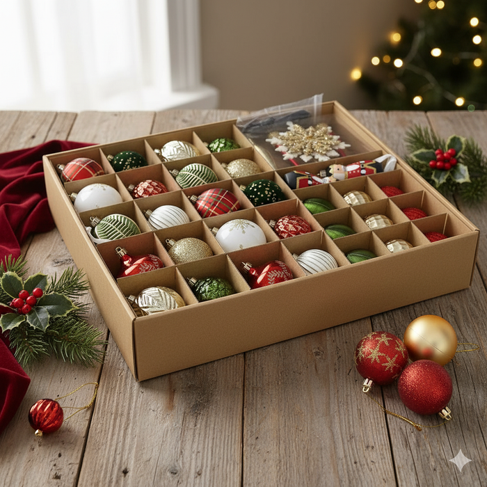 Holiday Ornament Set – 80 Shatterproof Decorations - Samanta Factory