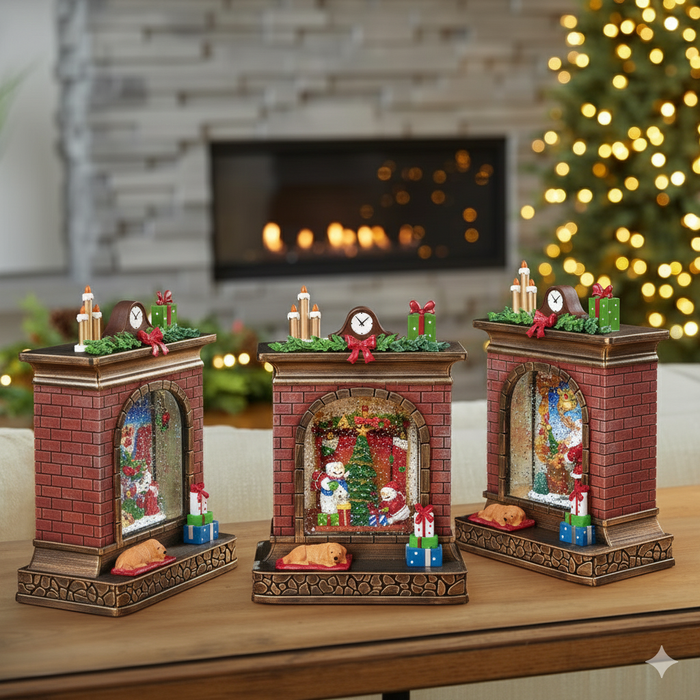 Christmas Water Globe – LED Lit Glitter Spinning Scene - Samanta Factory