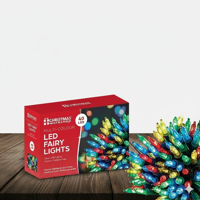 Christmas LED Fairy Lights – 40 Multi-Colour Bulbs - Samanta Factory