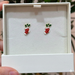 Christmas socks cubic earrings
