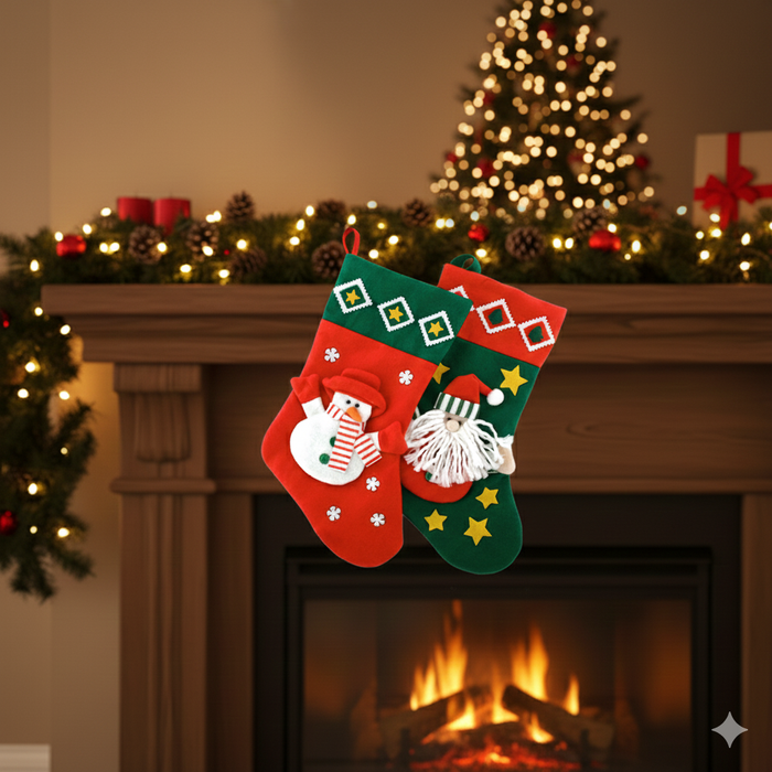 Christmas Stockings – 2-Pack Soft Gift Stocking Set - Samanta Factory