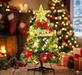 Tabletop Christmas Tree – Mini 30 cm Decor Set with Warm Lights - Samanta Factory