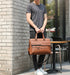 Men’s PU leather business laptop briefcase with flap pocket and zipper closure