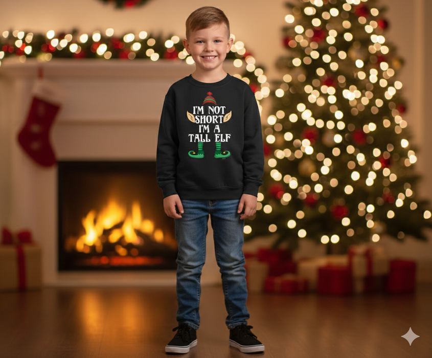 Kids Christmas Sweatshirt – Unisex Tall Elf Jumper - Samanta Factory
