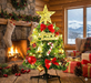 Tabletop Christmas Tree – Mini 30 cm Decor Set with Warm Lights - Samanta Factory