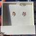 Santa Claus cubic zirconia Christmas earrings with 18k gold plating and sterling silver posts.