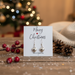 Drop Earrings – Silver Heart Charm on Merry Christmas Card - Samanta Factory