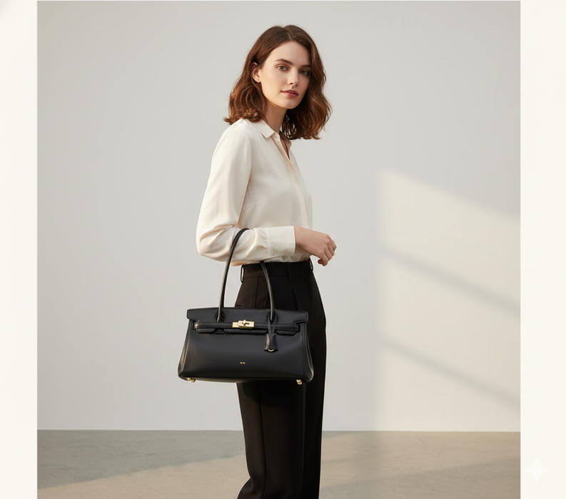 Leather Baguette Bag – Women’s Elegant Shoulder Handbag SF