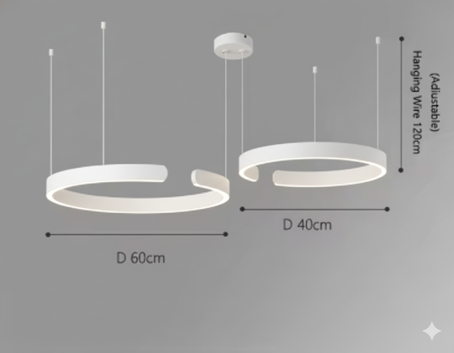 C Ring LED Pendant Light – Dimmable Nordic Hanging Lamp for Dining & Bedroom Spaces