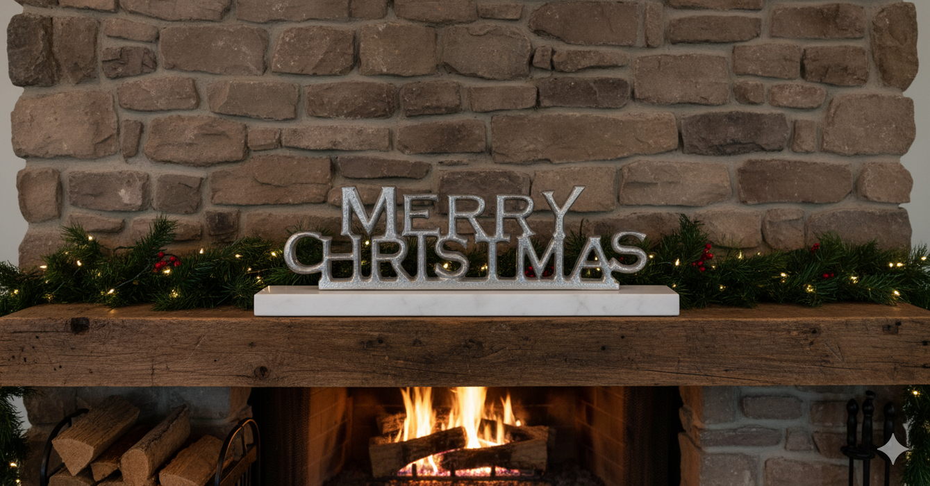 Nickel-Plated Christmas Stand – Elegant Modern Festive Décor - Samanta Factory