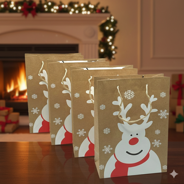 Christmas Gift Bags – Pack of 6 for Easy Wrapping - Samanta Factory