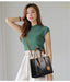 Women’s Leather Handbag – Vintage Casual Tote with Zipper & Hasp Closure - Samanta Factory