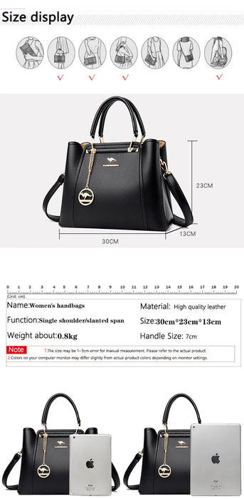 Women’s Shoulder Bag – Soft Leather Tote with Tassel Pendant - Samanta Factory