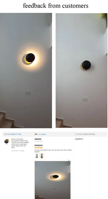 Modern Wall Lamp – Moon Eclipse Design with LED Lighting for Bedroom & Hallways