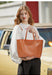 Genuine Leather Casual Tote – Soft, Versatile Design for Women - Samanta Factory