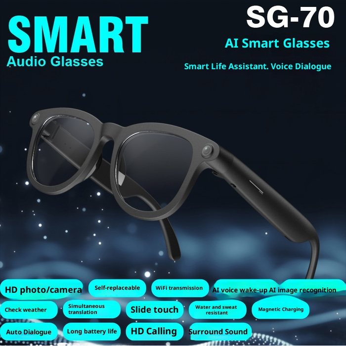 Smart Bluetooth Sunglasses – 4K Video Recording & Voice Translation - Samanta Factory