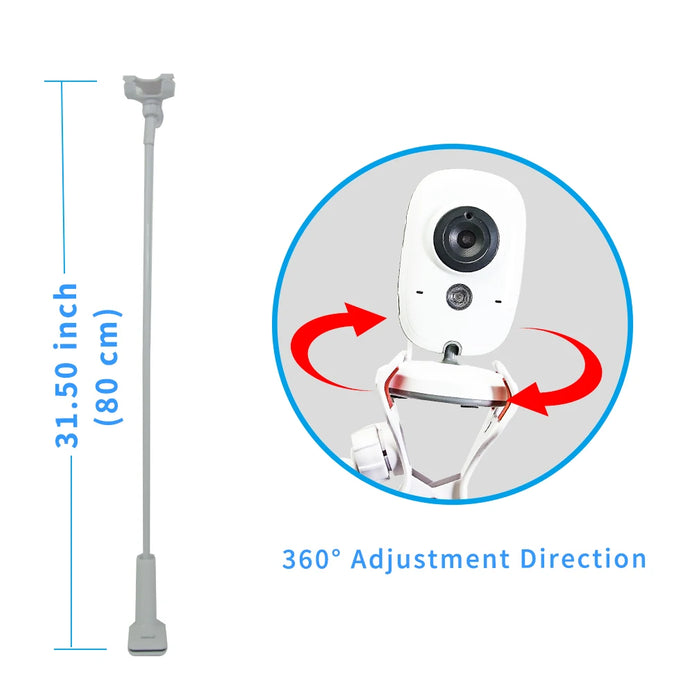 Universal Baby Monitor Camera Holder – Adjustable Long Arm Mount for Crib or Bed