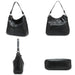 Genuine Leather Shoulder Bag – Soft, Versatile Hobo with Ruched Design - Samanta Factory