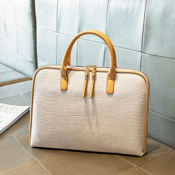 Leather Laptop Briefcase – Stylish Multi-Use Work Bag for Women SF
