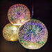 Modern 3D colourful mirror glass pendant light with painted iron frame and E27 base for kitchen, dining room, and bar ceiling lighting