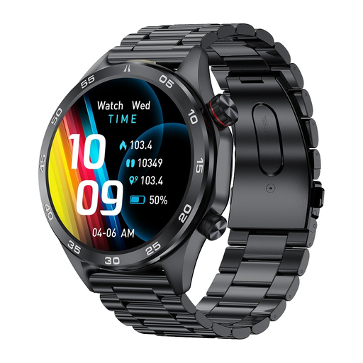 Multi-sport fitness smartwatch with 1.52-inch HD display, heart rate and blood pressure monitoring, sleep tracking, Bluetooth calling, music control, and 100+ sports modes