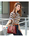 Women’s Leather Handbag – Vintage Casual Tote with Zipper & Hasp Closure - Samanta Factory