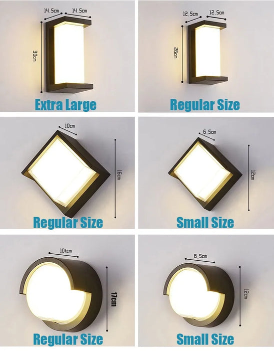 Extra Large LED Outdoor Wall Light – Waterproof IP65 with Radar Motion Sensor, 18W/40W Aluminum Lamp - Samanta Factory