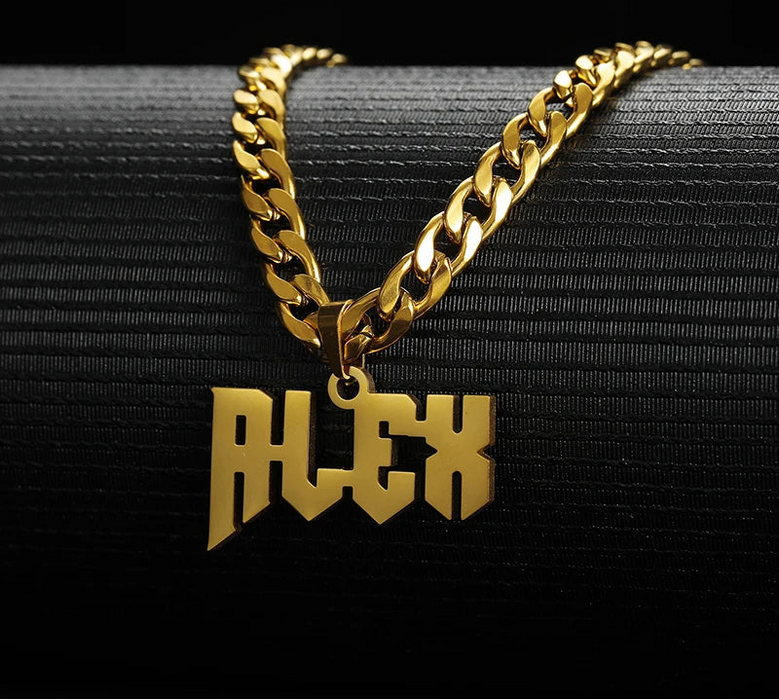 Custom Name Necklace – Hip Hop personalized Pendant Chain for Boys SF