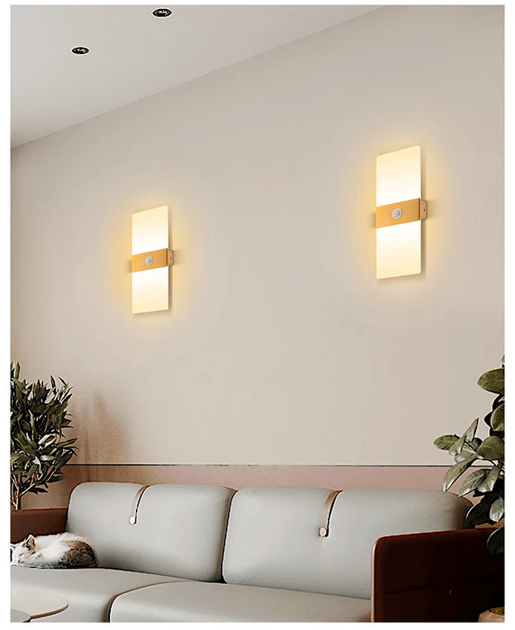 Modern LED Wall Light – 12W/18W, Up & Down Aluminum Lamp with PIR Motion Sensor for Indoor & Outdoor Use. - Samanta Factory
