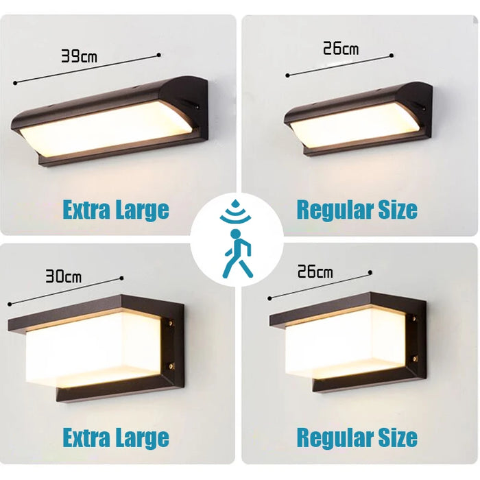 Extra Large LED Outdoor Wall Light – Waterproof IP65 with Radar Motion Sensor, 18W/40W Aluminum Lamp - Samanta Factory