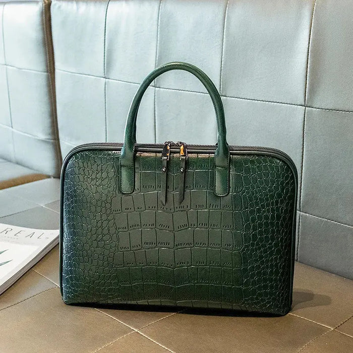 Leather Laptop Briefcase – Stylish Multi-Use Work Bag for Women SF